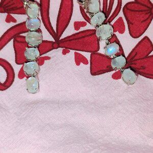 Moonstone dangling earrings in sterling silver